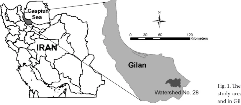 Fig. 1. The location of the study area in Iran (left) 