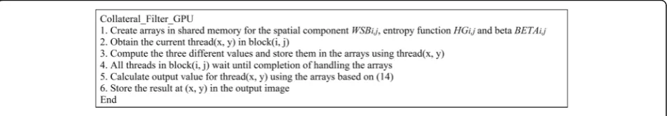 Fig. 1 Pseudo code of the GPU-accelerated collateral filter