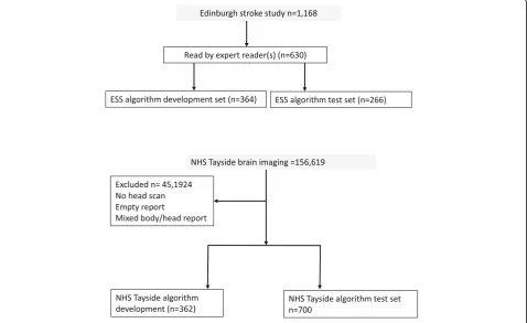 Fig. 3 Data flow of patient scan reports from the Edinburgh Stroke Study and NHS Tayside
