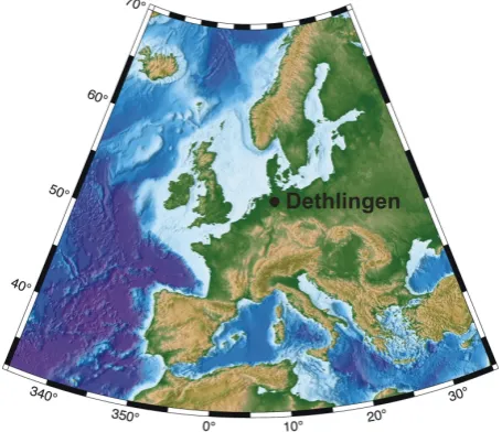 Fig. 1. Map indicating the location of the Dethlingen palaeolake.