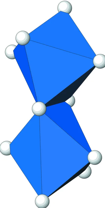 Figure 6The dimer formed from the condensation of two edge-sharing [Y2O6]-octahedra. 