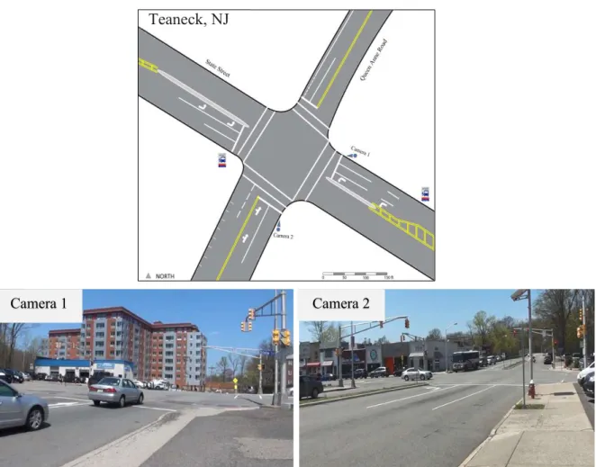 Figure 9. Intersection of Queen Anne Road and State Street and Camera Views in  Teaneck, NJ 