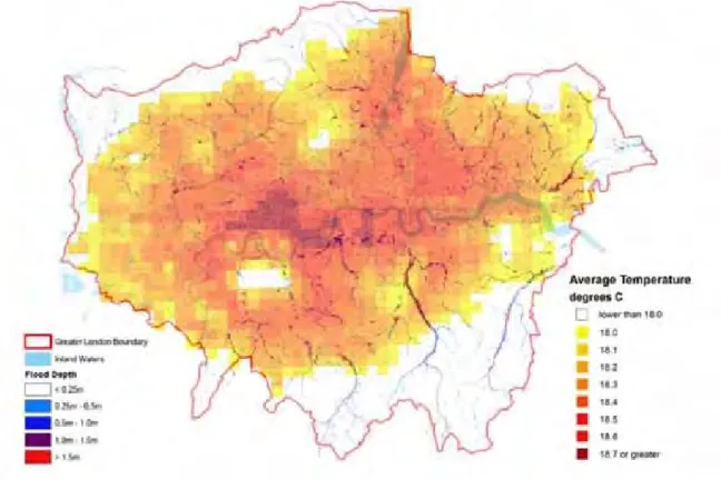 Fig. 6 The Combined Flood and Overheating Risk in London 