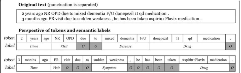 Fig. 1 NER perspective of a text; the label O represents a non-entity