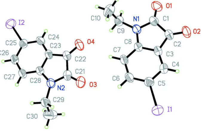 Figure 2A view of a molecular layer, showing the double-chain structure connected by C—H···O intermolecular hydrogen bonds 