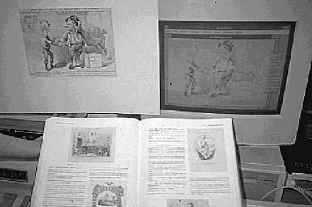 Fig. 10  Comparison of original printed reproduction and digital image on monitor. A standardized environment with calibrated monitors and dim room illumination is needed for subjective image quality evaluation.