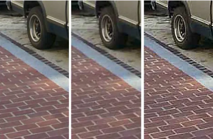 Figure 3. Left: original image.  Middle: the result of  JPEG compression (compression ratio = 15:1)