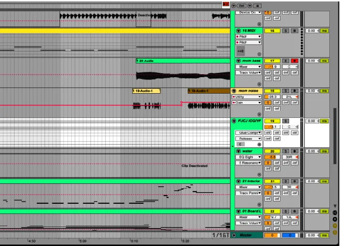 Figure 2.3: Shading in the Ableton Live’s arrange window 
