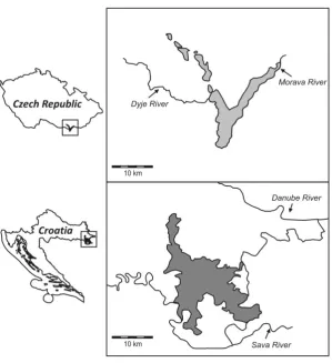 Fig. 1. Locations of the study areas