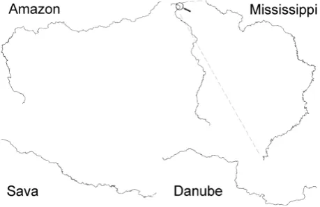 Fig. 1. Analysed rivers (scale varies, projection to Euclidean plane).