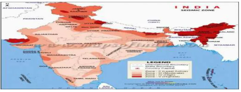 Figure 5.1 Seismic Map of India  