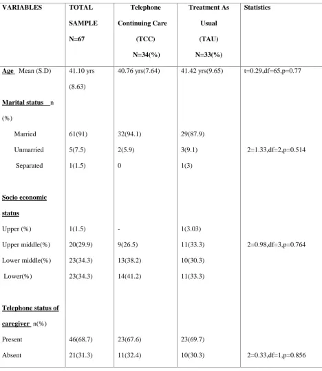 TABLE 1: BASELINE SOCIO DEMOGRAPHIC DETAILS OF THE STUDY