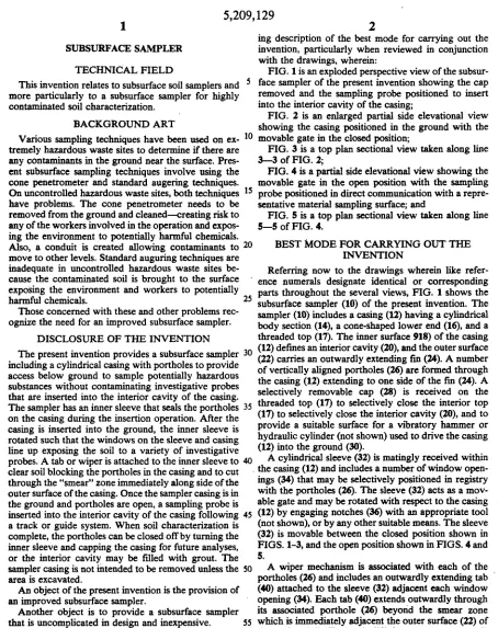 FIG. 1 removed and the sampling probe positioned face sampler is an exploded perspective view of the subsur-of the present invention showing the cap to insert 