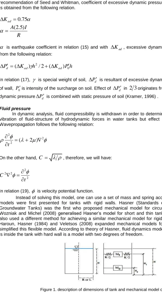 Figure 1. description of dimensions of tank and mechanical model of tank (26)  