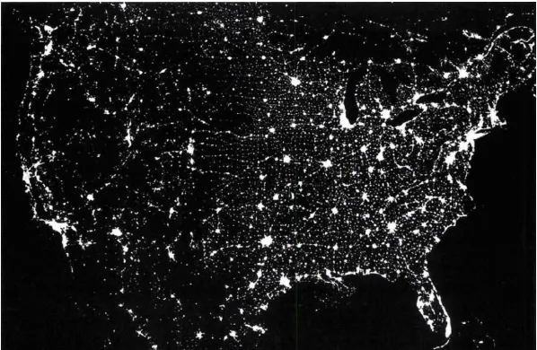 Figure 2.3: Composite DMSP-OLS Imagery of VNIR Emissions over the US.