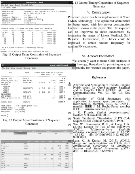 Fig. 13 Output Timing Constraints of Sequence Generator 