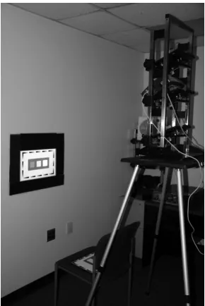 Figure 2.4: The setup of SL1>100 and SL1<100 lightness scaling experiments in a dark room