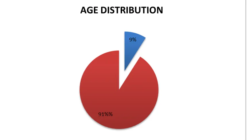 Figure 3. Pie chart representing the age distribution 