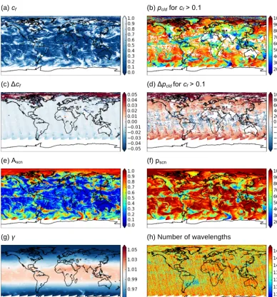 Figure 4.672  673  674  Results from the OMCLDO2 version 2 algorithm for 14 May 2005.Figure 4: Results from the OMCLDO2 version 2 algorithm for 14 May 2005