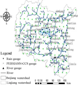 Figure 1. Sketch map of Liujiang and the Beijiang catchment.