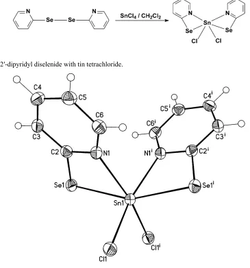 Figure 1Reaction of 2,2′-dipyridyl diselenide with tin tetrachloride. 