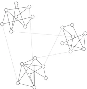 Fig. 1. A schematic representation of a network with community structure.