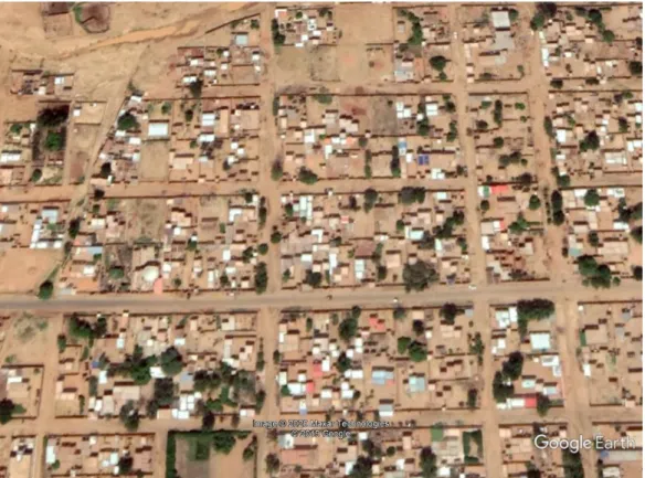 Figure 8: Urban Structure in Aljazeera Eslang, Karrari County (source: Google Earth®) 