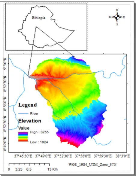 Figure 1. Location map of study area  2.2. Data source and type of data used 