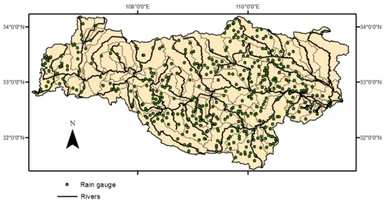 Figure 5.2: Usable gauges in the upper Han river
