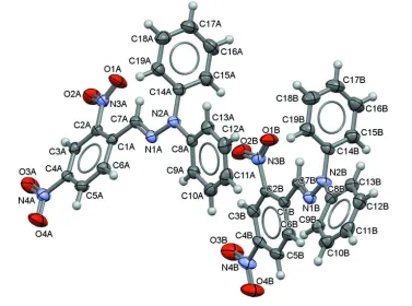 Figure 1The molecular structure of the title compound. Displacement ellipsoids are drawn at the 50% probability level and H 