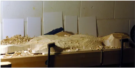 fig. 16: Carving the rib cage and head on a sacrificial work surface 