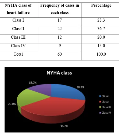 TABLE 4 CASE  DISTRIBUTION  ACCORDING  TO  NEW YORK HEART 