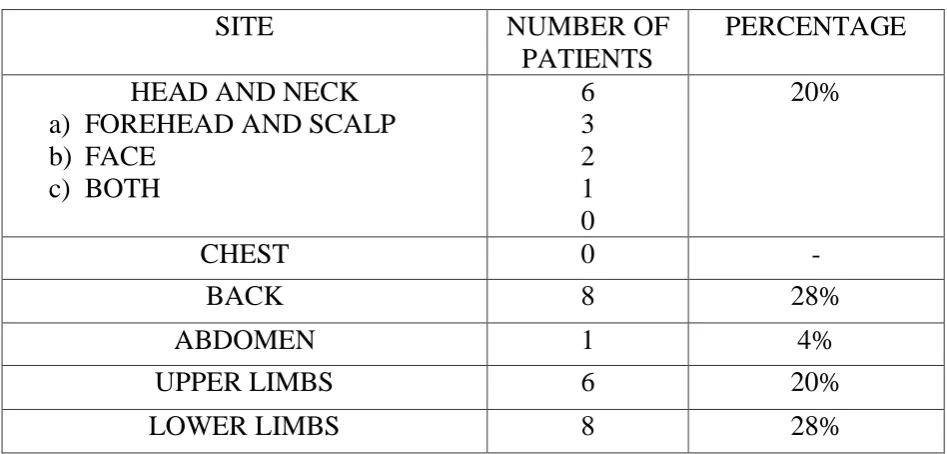 TABLE 13- SITE WISE DISTRIBUTION- MULTIPLE SITES 