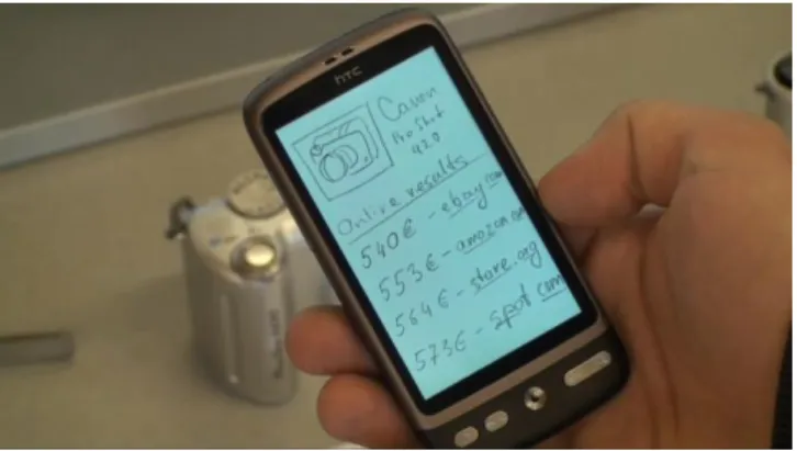 Fig.  2.  Screenshot  from  the  reverse-engineered  video-prototype  of  Google  Goggles TM 