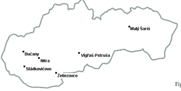 Figure 1. Sampled locations of Slovakia