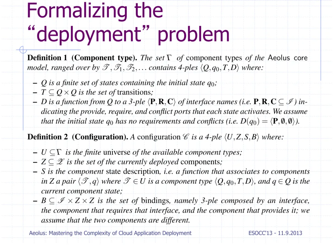 Fig. 1: Typical Wordpress/Apache/MySQL deployment, modeled in Aeolus core.