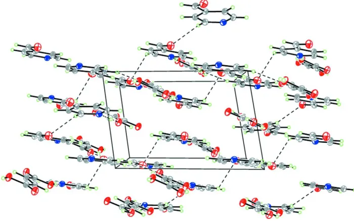Figure 1The molecular structure of (C6H5NO)2.(C4H4O4) showing (50%) probablity displacement ellipsoids and the atoms 