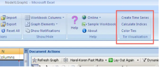 Fig.	  4–	  Coloring	  dialogue	  added	  to	  NodeXL	  to	  allow	  the	  user	   to	  classify	  and	  color	  nodes	  after	  indices	  are	  calculated.	  