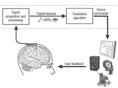 Figure  2.16:  Common  method  of  acquiring  and  using  brain  signals  to  control  a  mechanical device