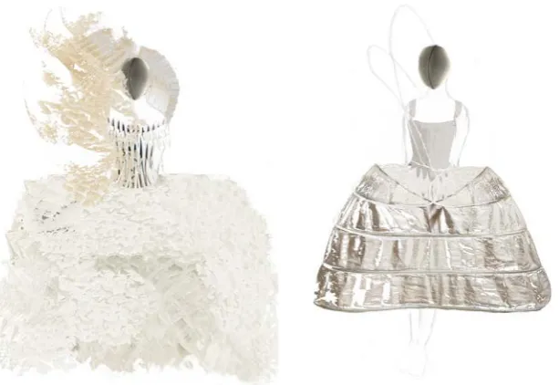 Figure 1 Costume design before and after disintegration (author’s image) 