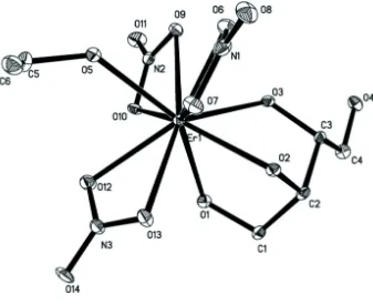 Figure 1The crystal structure of the title complex, displacement ellipsoids drawn at 30% probability level
