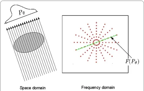 Figure 2 Illustration of Fourier slice theoremprojection from view angle form of the image in the left