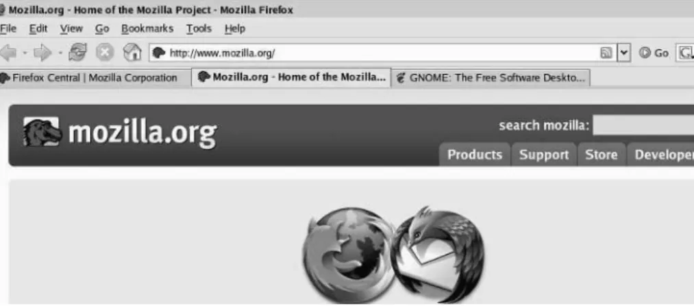 Fig. 1: Tabbed Browsing in Firefox