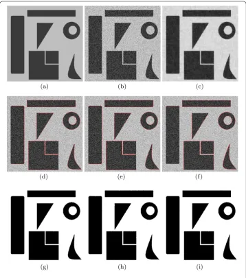 Figure 3 Segmentations for the noise Test01((b) image (size: 512 × 512). (a) The original image
