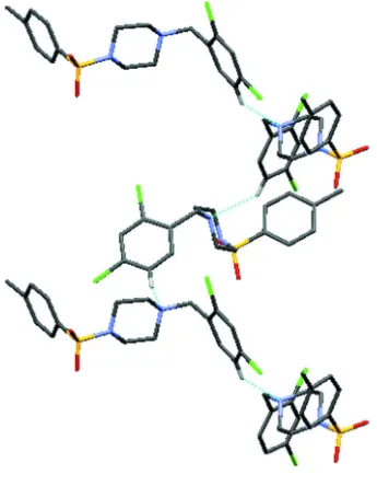 Figure 3Molecular packing in the title compound displaying C(4) chains. 
