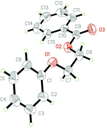 Figure 1Molecular conformation and atom numbering scheme for the title compound. Displacement ellipsoids are drawn at the 