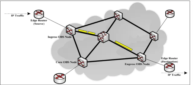 Figure 2-4: Optical burst switching network. 