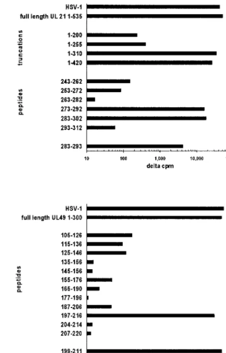 FIG. 2. Proliferative responses of cornea-derived CD4 T-cell clones fromsubject 9447 to deﬁned HSV antigens