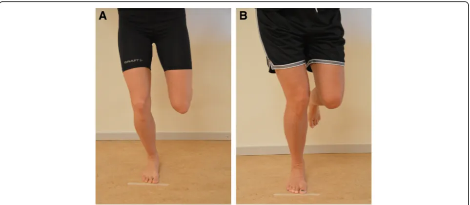 Table 2 Mean (SE) for injured (inj) and uninjured (uninj) legs, mean difference (95% CI) between legs (cm, %), Limb Symmetry Index(LSI, %) for the single-leg hop for distance (SLHD) performed with hands behind back and with arms free (n=23).