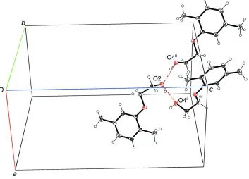 Figure 2A view of the intermolecular interactions in the title compound. [Symmetry codes: (i) -x + 1, -y + 1, z + 1/2; (ii) -x + 1/2, 